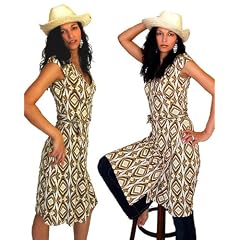 Wickel-Kleid in den Trendfarben Braun-Khaki Wickelkleid