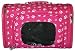 Designer Dog Carrier-Raspberry w/ White Paw Prints