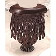 Pool Table Pockets with Fringe - Set of Six Color: Brown with Chocolate Fringe