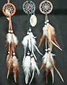 Single, Miniature Dreamcatcher With Earthtones, Beads And Feathers 8"