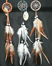 Miniature Dreamcatcher Earthtones, Beads & Feathers 8-inch (1-pc in Random Color)