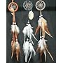 Single, Miniature Dreamcatcher With Earthtones, Beads And Feathers 8"