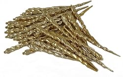 Club Pack of 36 Gold Glamour Shatterproof Icicle Christmas Ornaments 5"