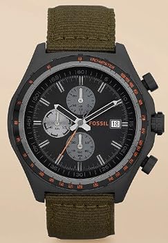 Fossil #CH2781 Men's Dylan Olive Nylon Strap Chronograph Watch