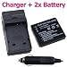 2 x FOR Casio DMW-BCC12 Compatible BATTERY + Battery Charger for Casio Exilim Zoom EX-Z150 / EX-Z250 Digital Camera