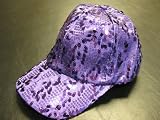 513Rv WWhIL. SL160  New! Purple Dangle Sequin Cap/ Red Hat Ladies.