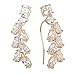 Sweep up CZ Crystal Ear Vine Wrap Pin Ear Cuffs Climbers Hook Earrings