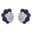 Earrings With 13.70ctw Precious Stones - Genuine Diamonds and Sapphires Beautifully Designed in 18K White Gold. Total item weight 17.2g Length 22mm