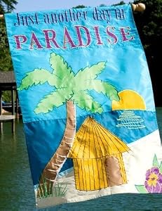Tropical Palm Tree Island Paradise Days Garden Flag