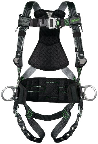 Miller RDT-TB-DP/S/MBK Revolution Harness with DualTech Webbing, Side D-Rings and Pad and Tongue Leg Buckles, Black, Small/Medium