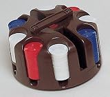 200 Poker Chips in brown plastic carousel