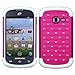 Asmyna Hybrid Luxurious Lattice Dazzling with Rhinestones Total Defense Cover for Samsung Galaxy Discover R740C/Centura S738C - Retail Packaging - Hot Pink/Solid White