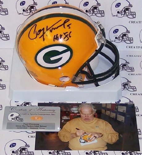 Paul Hornung Autographed/Hand Signed Green Bay Packers Mini Helmet with HOF 86 Inscription