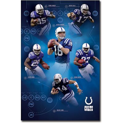 (22x34) Indianapolis Colts Offense Sports Poster Print