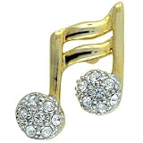 Pugster Crystal Music Note Brooches And Pins
