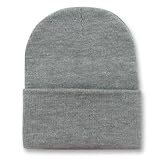 New Solid Winter Long Beanie (Comes In Many Different Colors), Heather Grey