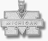 Michigan Wolverines M Michigan Pendant - Sterling Silver Jewelry