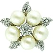 Faux Pearl Star Studded Pin Brooch