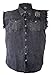 Leather Supreme Men's Grim Reaper Flames Denim Sleeveless Cutoff Biker Shirt
