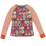 flower stripe raglan tee