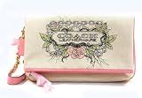 AUTHENTIC COACH CANVAS TATTOO FOLD CLUTCH 42671 (Gold Pink) by 