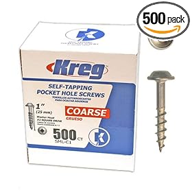 Kreg SML-C1-500 1-Inch #8 Coarse Washer-Head Pocket Hole Screws, 500-Pack: Home Improvement
