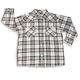 DKNY - DKNY - Boys Button Down Shirt, White, Black, Grey