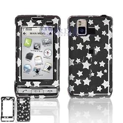 LG VX9700 Cell Phone Black/Silver Stars Design Protective Case Faceplate Cover