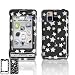 LG VX9700 Cell Phone Black/Silver Stars Design Protective Case Faceplate Cover