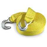 SmartStraps 132 Yellow 30' 9,000 lbs Capacity Consumer Grade Tow Strap with Hooks by SmartStraps