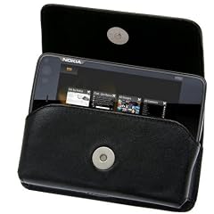 Original MTT Quertasche fuer Nokia N900 - Horizontal Tasche Ledertasche mit Clip und Sicherheitsschlaufe