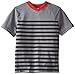 C-Life Group Little Boys' V-Neck Short Sleeve Roller Printed Stripe