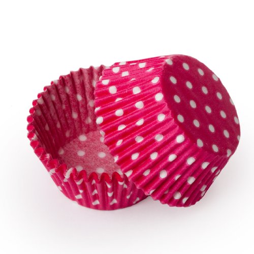 Dress My Cupcake Mini Pink Polka Dot Cupcake Liners BULK - 500 Liners - Valentine Cupcakes, Stands, Baking Cups