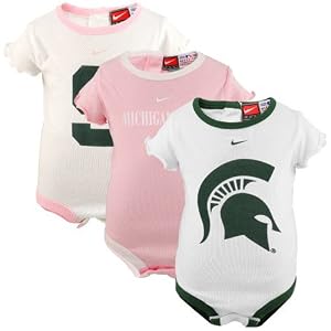 Michigan State Spartans Baby Girl Nike 3-Pack Creepers