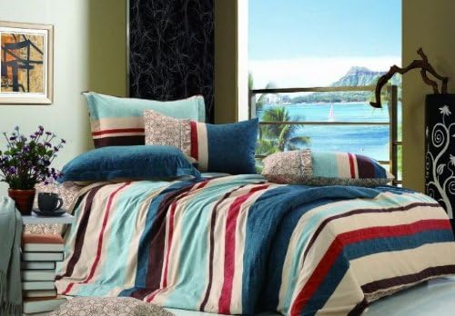 Cc&dd 100% Cotton Striped Duvet Cover 3p C Set Full-size