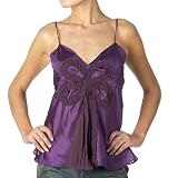 Tara Jarmon Silk Bow Applique Camisole - Plum View