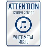 ATTENTION  CENTRAL ZONE OF WHITE METAL  PARKING SIGN MUSIC