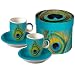 Paperproducts Design Paradise Peacock Espresso Cup and Saucer, Set of 2