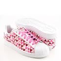 Adidas Women's Superstar II Hearts White/Red/Pink Casual Shoes