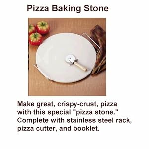 15 In Diameter Pizza Baking Stone Steel Rack Wheel Set by 