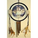 Wolf Dreamcatcher w/ Windchime Native American Southwestern Dream catcher