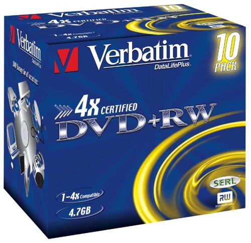 Childrens Toyshop  Electronics : Verbatim 43246 DVD+RW 4.7GB 4x Certified, 10 pack, Individually cased