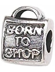 Zable Sterling Silver Born to Shop Bag Bead Charm BZ-1415