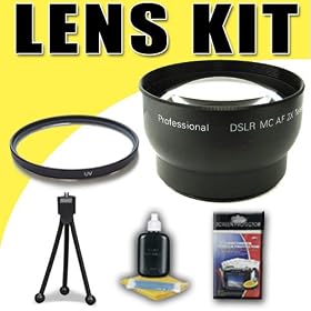 DavisMAX 2X Telephoto and UV Lens Accessory Bundle for Canon 58mm Camcorders