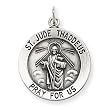 St. Jude Sterling Silver Charm ,18" Steel Chain Pendant Necklaces