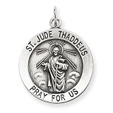 St. Jude Sterling Silver Charm ,18 Steel Chain Pendant Necklaces