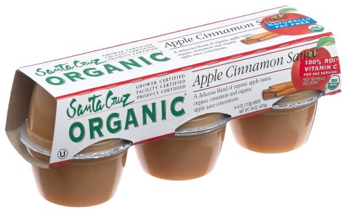 Santa Cruz Organic Apple Cinnamon Sauce, 6-Pack, 4-Ounce Cups (Pack of 4)