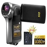 SVP T500-Bk FULL HD 1440x1080p Digital Camcorder + Camera with 2.5 LCD, 20x Zoom, Leather Body, HDTV Output (2 Lithium batteries Included)