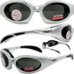 LTD Foam Padded Motorcycle Sunglasses, Smoke Lenses