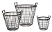 Shabby Cottage Chic Wire Basket Set Storage Home Decor